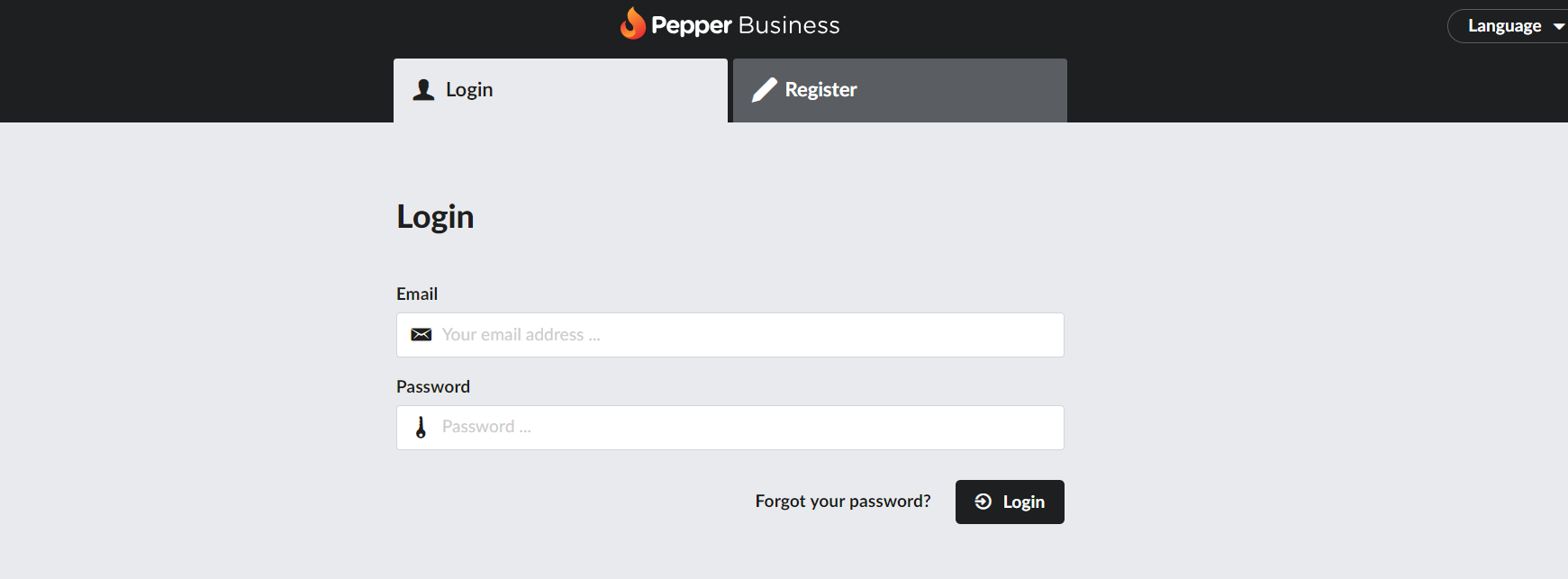 Pepper business登陆-界面