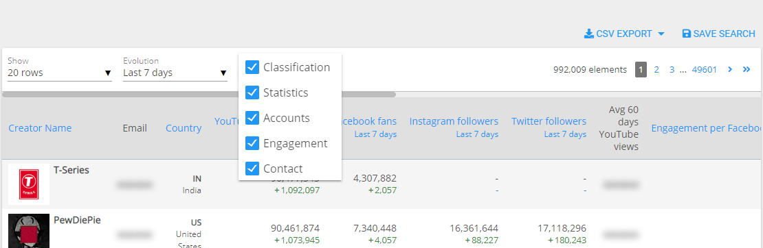 Wizdeo Analytics-Creator-COLUMN列选择